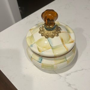 Mackenzie Childs Parchment Check Squished Pot